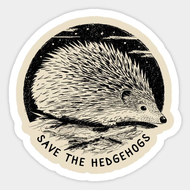 Save The Hedgehogs - Hedgehog Art Sticker by bangtees